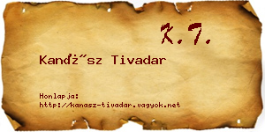 Kanász Tivadar névjegykártya